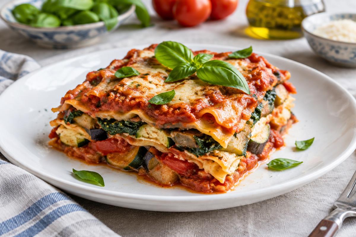 Lasagna mediteraneeană — fotografie alternativă